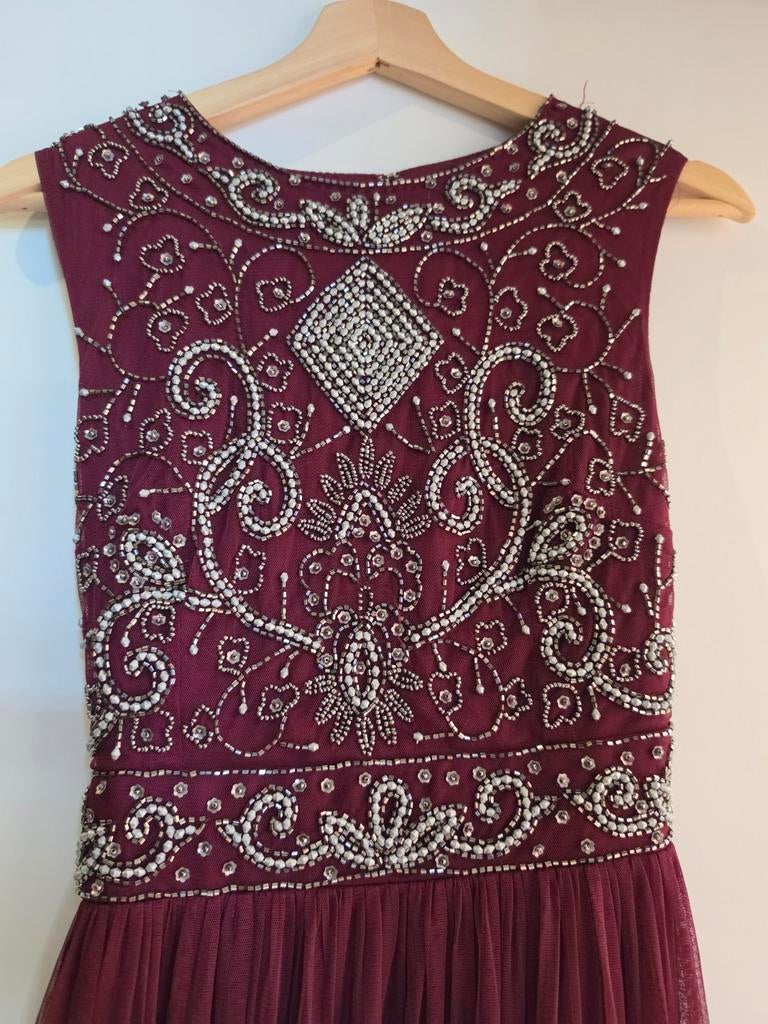 Rode galajurk met kraaltjes Lace & Beads maat 34, Ophalen of Verzenden