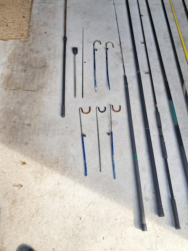 Diverse vishengels en schepnet, Ophalen of Verzenden, Gebruikt