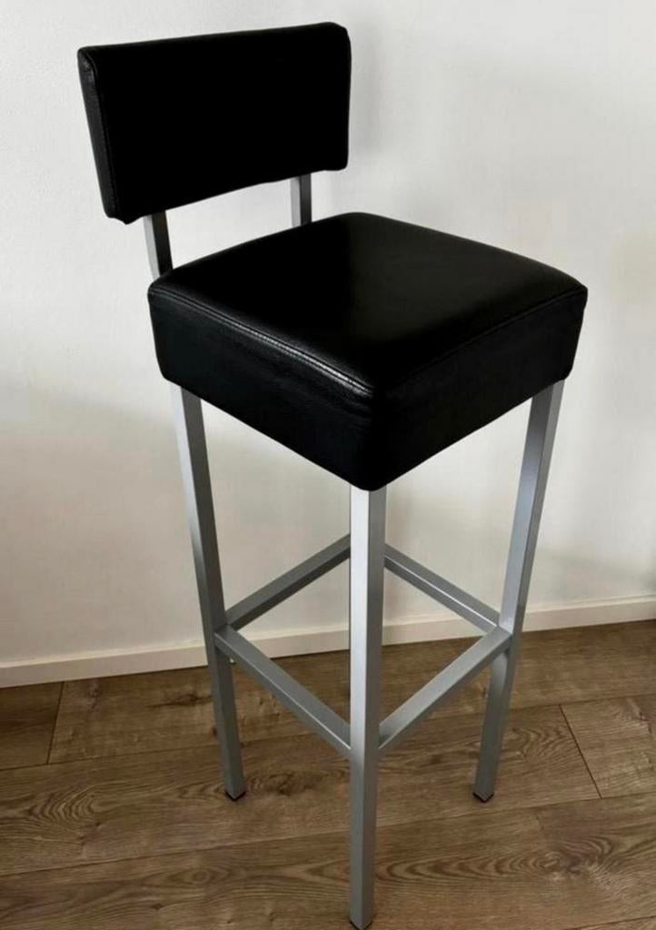 Bar krukken ZGAN!! 2 stuks ECHT LEDER!!, Ophalen, Met voetsteun, 60 tot 90 cm, Leer