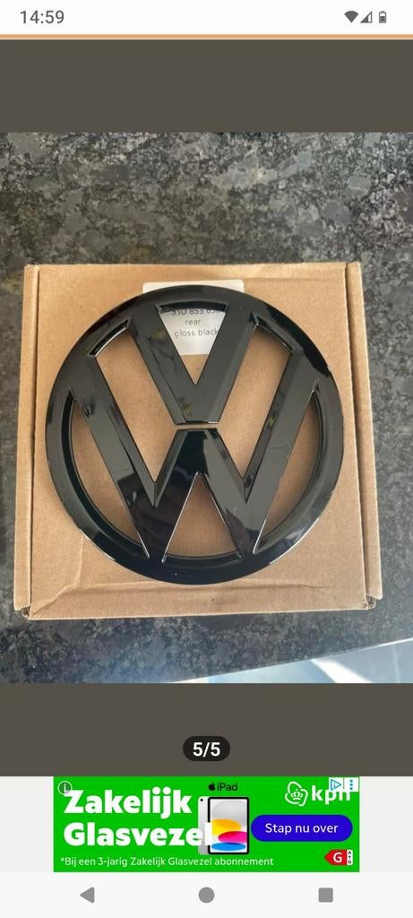 VW Polo Emblemen - Glanzend Zwart (11-13), Volkswagen, Nieuw, Ophalen of Verzenden, Achter