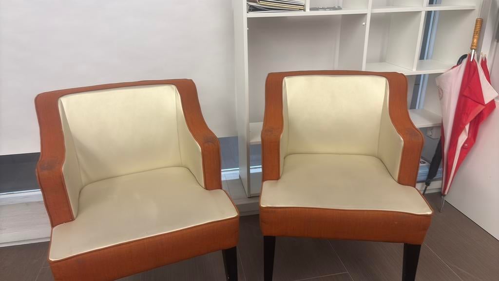 2 stoelen (satteliet), Ophalen, Gebruikt, 75 tot 100 cm, Stof