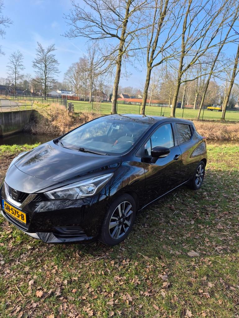 Nissan Micra 1.0 5D 2018 Zwart, Auto's, Nissan, 31 €/maand, 4 cilinders, Zwart, Origineel Nederlands