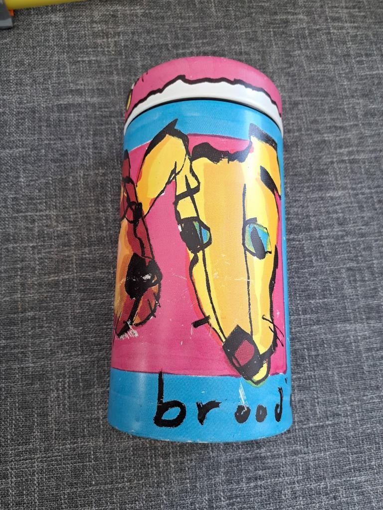 Herman Brood Beschuitblik, Huis en Inrichting, Overige materialen, Gebruikt, Mand, Rond