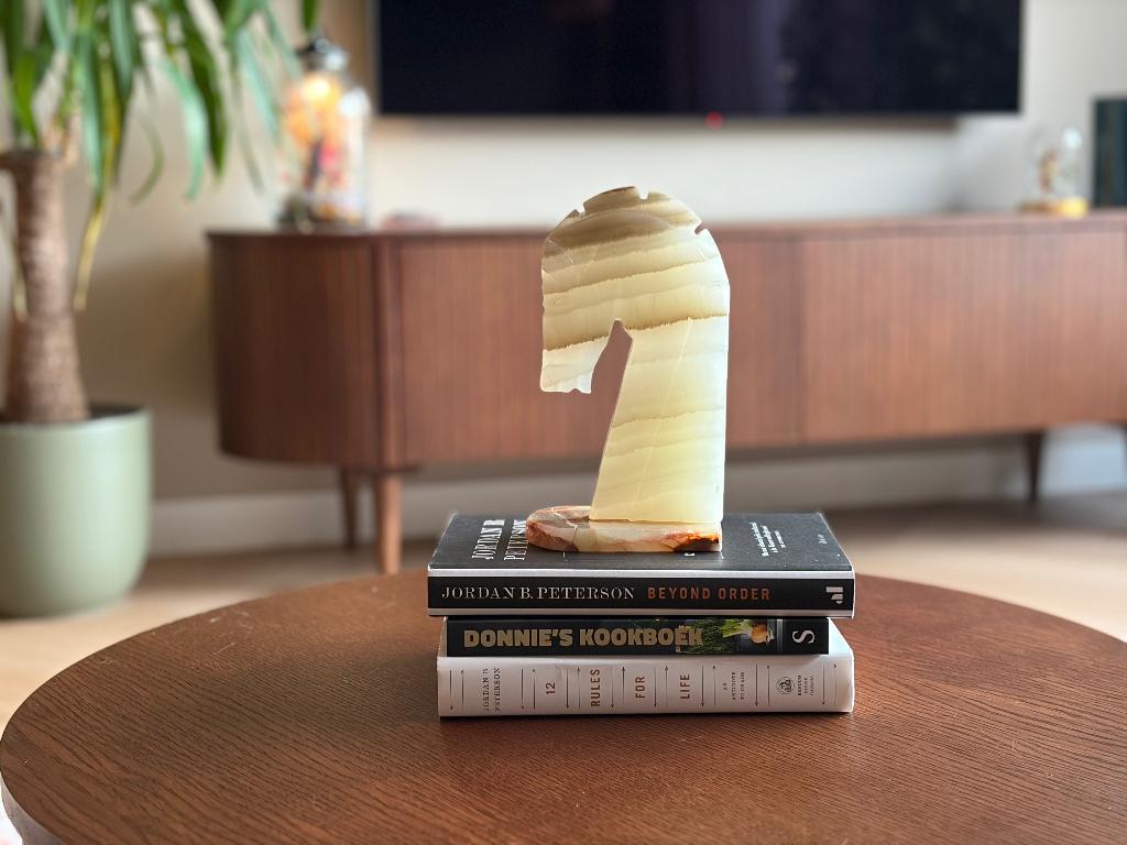 Onyx boekensteun - paardenhoofd sculptuur, Ophalen of Verzenden