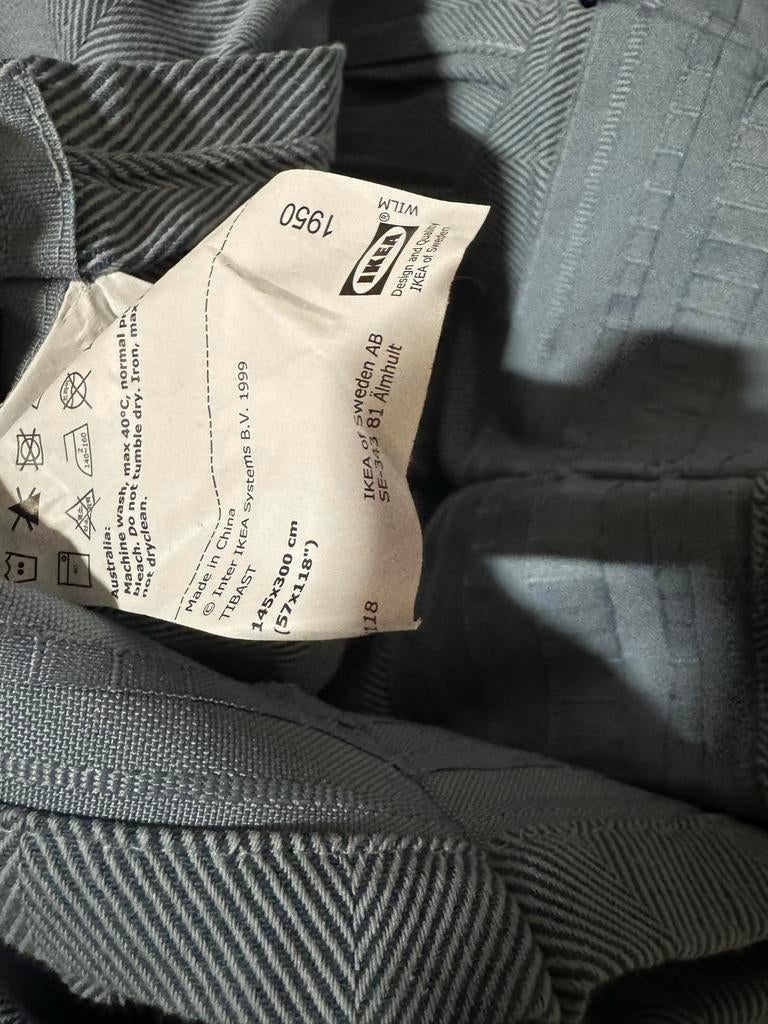 IKEA Tibast Gordijnen Blauw 145x300, Huis en Inrichting, Stoffering | Gordijnen en Lamellen, Ophalen, Gebruikt, 100 tot 150 cm