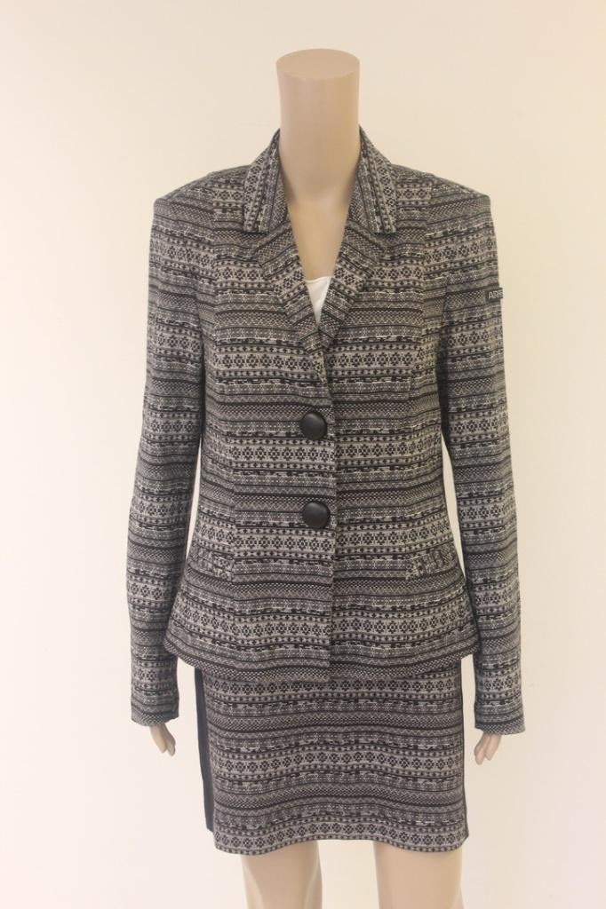 Airfield zwart/roomwit/bruin pakje maat 42/44, Kostuum of Pak, ., Zwart, Maat 42/44 (L)