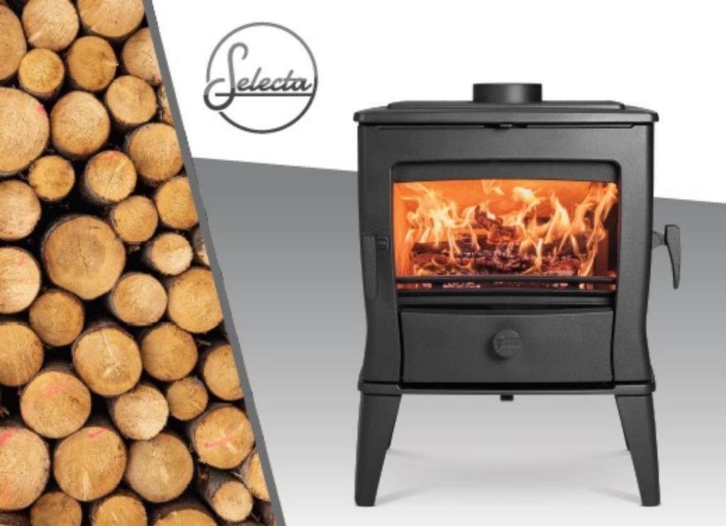 Gietijzeren houtkachel Selecta 45 (cm) met zijlader, Ophalen, Vrijstaand, Hout, Nieuw
