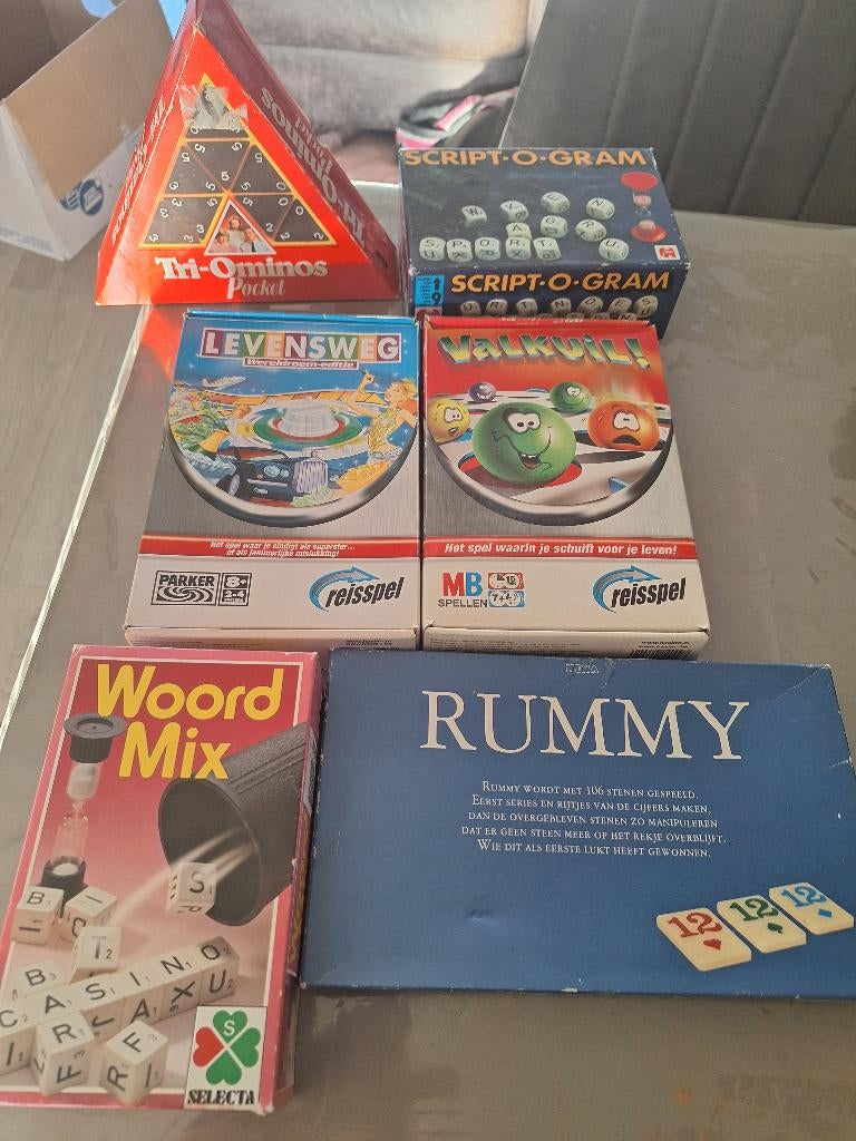 Reis spelletjes rummikub, triominos,woordmix, Ophalen of Verzenden, Gebruikt, Reisspel