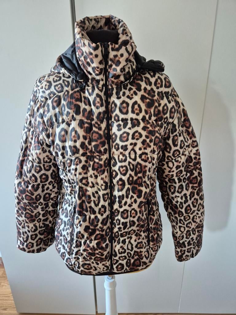 Gewatteerd Cool Cat jack met panterprint - maat XL **zgan**, Kleding | Dames, Bruin, Maat 46/48 (XL) of groter, Ophalen of Verzenden