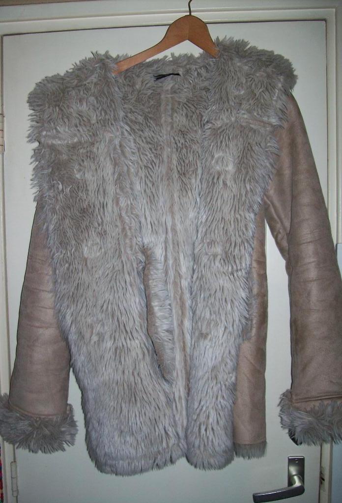 Lammy Coat bruin met bont vacht S 36 Miss Fox, Bruin, Miss Fox, Nieuw, Ophalen of Verzenden