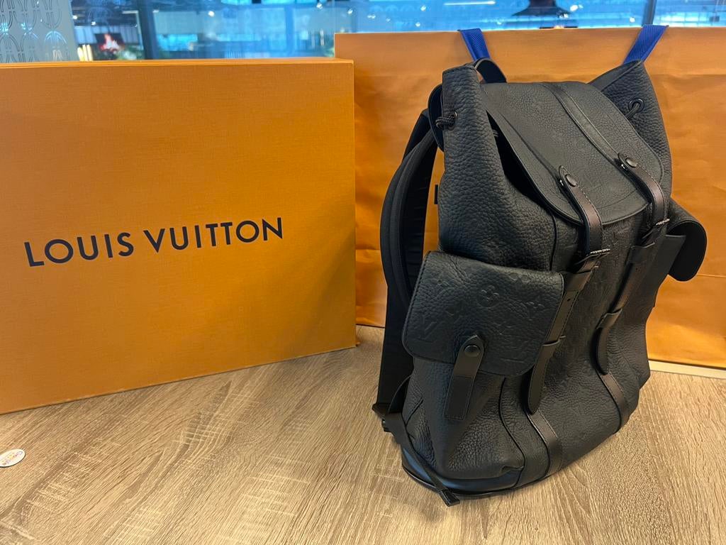 Originele Louis Vuitton Christopher MM Backpack NIEUW STAAT, Ophalen, 30 cm of meer, ., Zwart