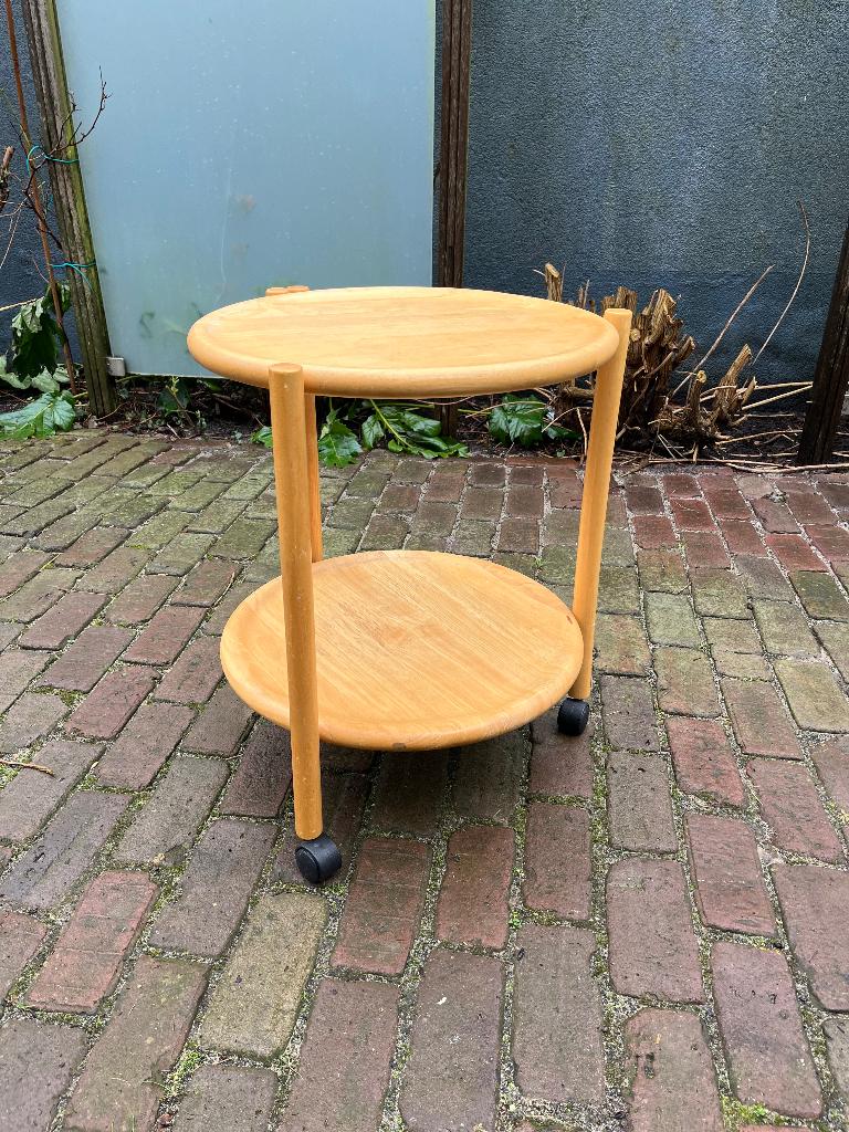 Deens Design Trolley bijzet tafeltje serveerwagen, Huis en Inrichting, Tafels | Bijzettafels, Ophalen, Minder dan 55 cm, Deens Danish Vintage