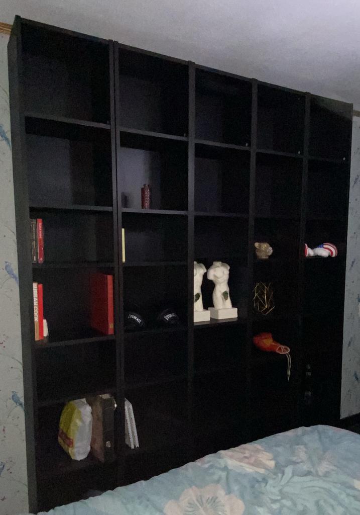 5x Billy boekenkasten zwart bruin extra verleng stukken ikea, Huis en Inrichting, Kasten | Boekenkasten, Gebruikt, 50 tot 100 cm