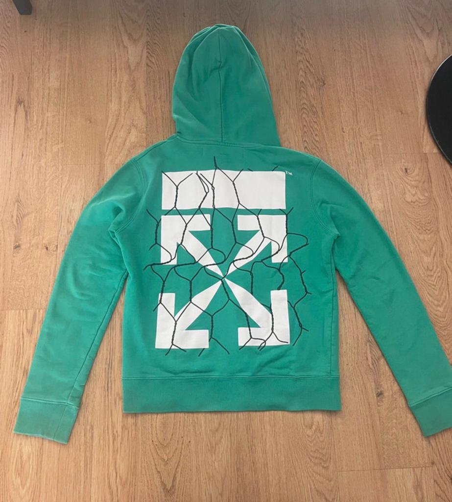 Originele Off-White hoodie groen logo Virgil Abloh, Ophalen of Verzenden, Zo goed als nieuw, Off white, Groen