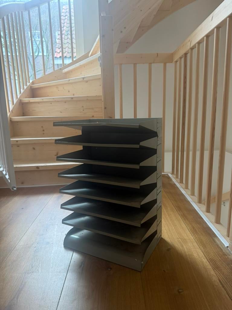 Retro lectuurbak - archiefrek metaal, Ophalen, Gebruikt