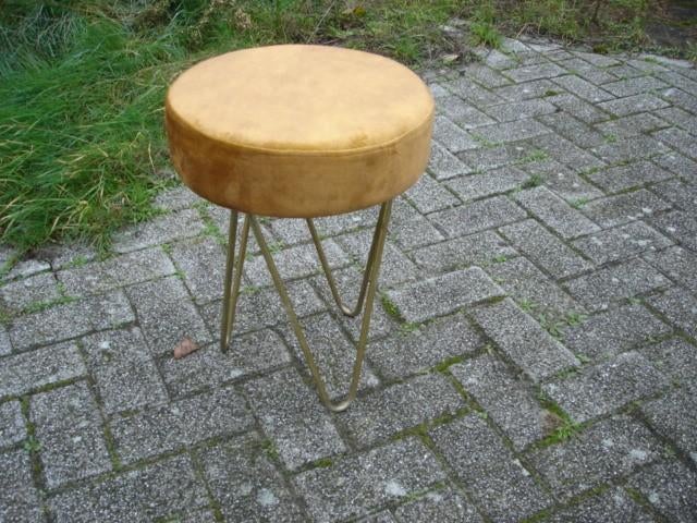 Twee Vintage Duits en Deens krukjes / taboeret jaren 60 /70, Ophalen of Verzenden, Gebruikt, Overige materialen