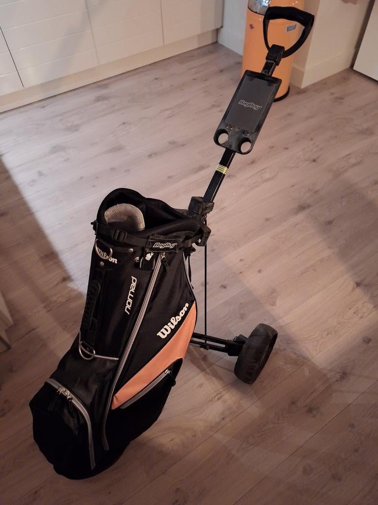 Golftas en karretje. Wilson/ BagBoy, Sport en Fitness, Golf, Tas, Overige merken, Ophalen of Verzenden