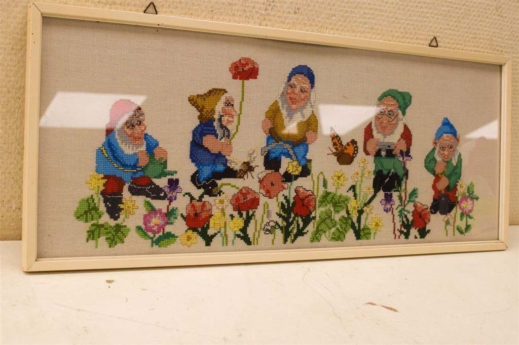 Geborduurde schilderij van tuinkabouters 49910, Ophalen of Verzenden, Voor 1920, Ongelopen, Utrecht