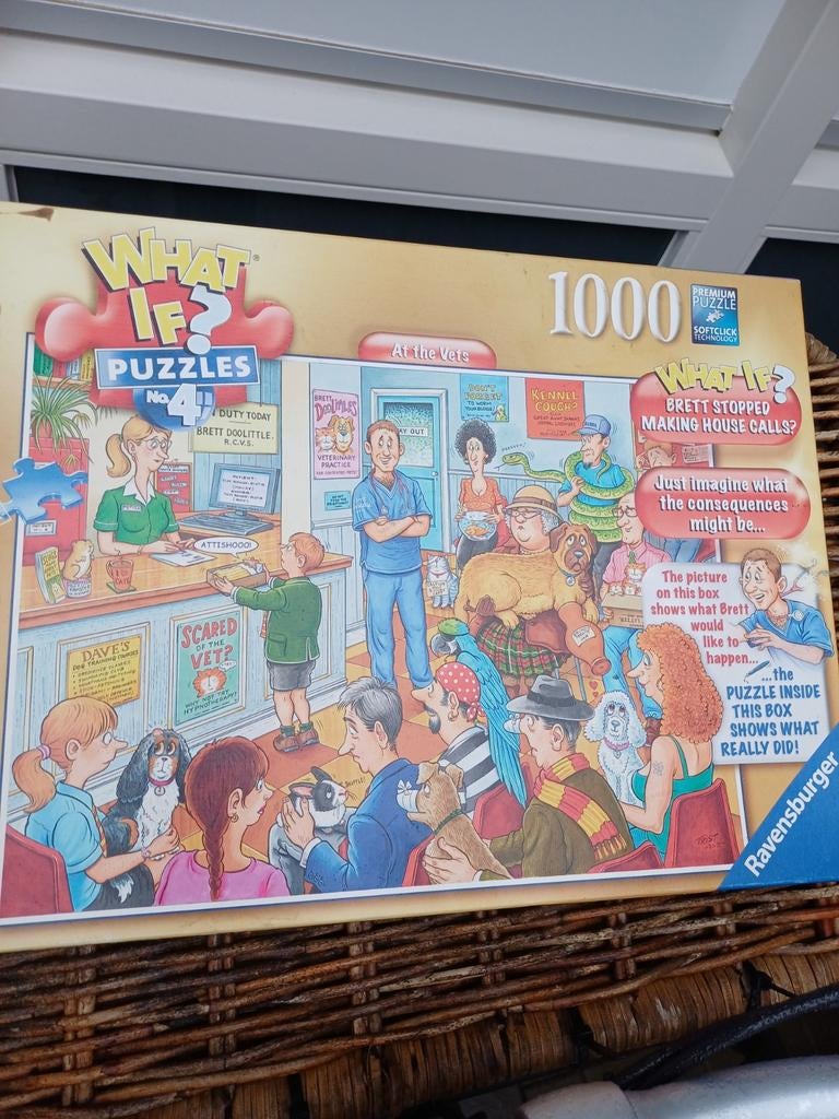 What If? Puzzel - 1000 stukjes - Bij de dierenarts, Hobby en Vrije tijd, Ophalen of Verzenden