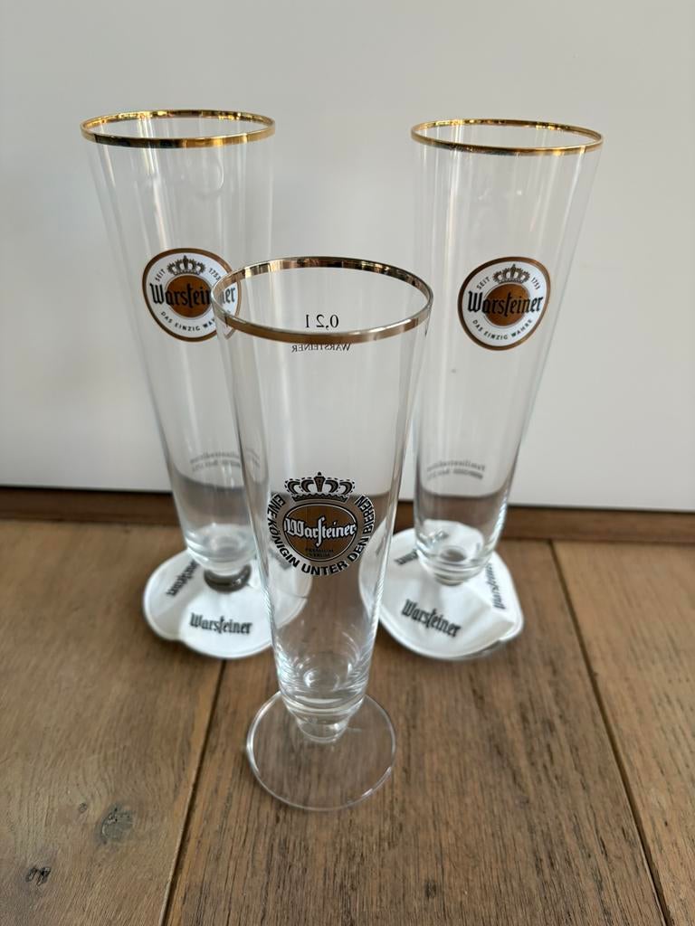 Warsteiner bierglazen, Verzamelen, Glas en Borrelglaasjes, Ophalen, Zo goed als nieuw, Bierglas