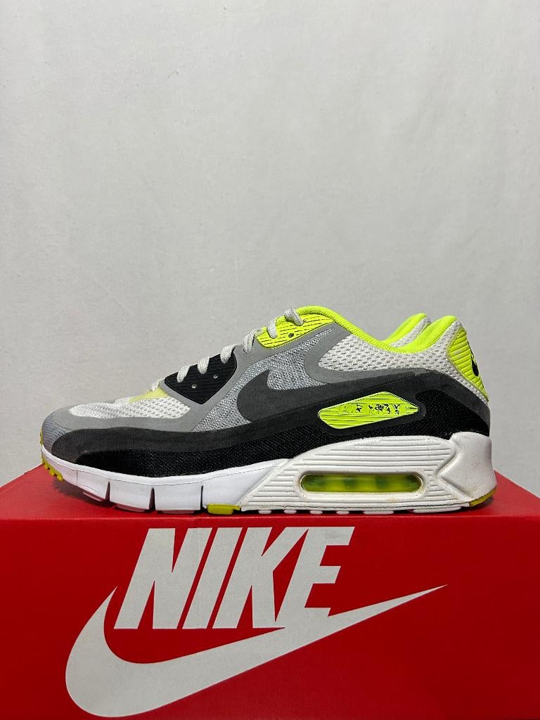 ALS NIEUW! Maat 44 - Nike Air Max 90 Breathe Grey Volt Black