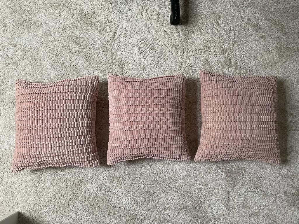3x Unique Living - Kussen Dolf 45x45cm Old Pink, Ophalen of Verzenden, Zo goed als nieuw, Roze, Vierkant
