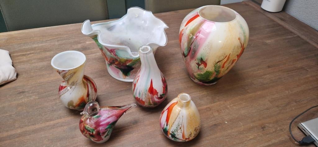 Fidrio 6-delig vazen set, Overige kleuren, Ophalen of Verzenden, Minder dan 50 cm, Glas