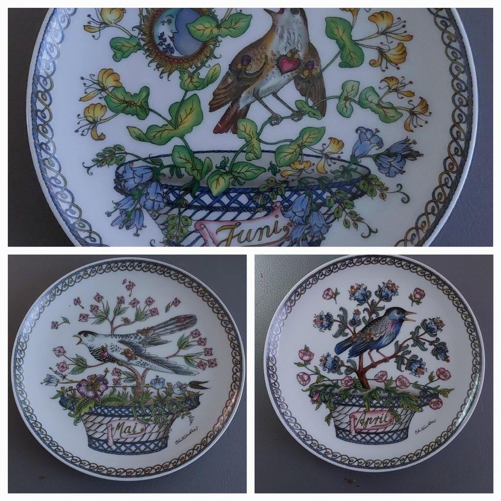 Hutschenreuther Maanden Bord - Vogelafbeelding, Antiek en Kunst, Antiek | Wandborden en Tegels, Ophalen of Verzenden