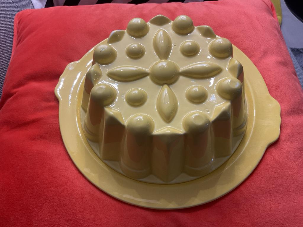 Vintage Puddingvorm Geel, Antiek en Kunst, Ophalen of Verzenden