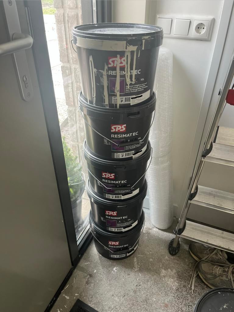 3x 10L sps resimat ec + 1x 10L primer in kleur vleugje kokos, Ophalen, Beige, Nieuw, Verf