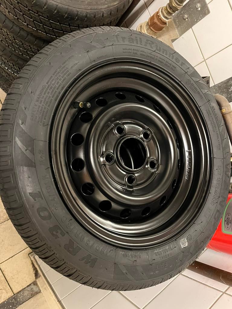 Aanhangerwielen 195/50R13 Zwarte velgen nieuw 13 inch wielen, Ophalen of Verzenden, Nieuw