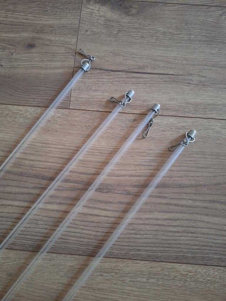 Gordijn trekstangen - set van 4, Huis en Inrichting, Ophalen, Minder dan 50 cm, Gebruikt, Overige kleuren