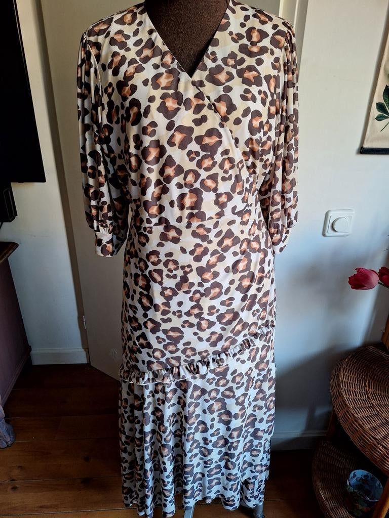 Lange jurk maat 46 overslag stretch miljuschka, Kleding | Dames, Ophalen of Verzenden, Zo goed als nieuw, Maat 46/48 (XL) of groter