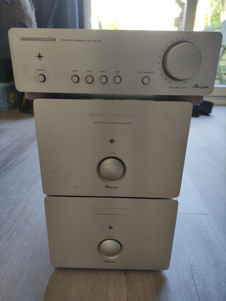 Marantz MA-24 Klasse A Monoblokken met SC-22 Voorversterker, Marantz, Gebruikt, Ophalen of Verzenden, Minder dan 60 watt