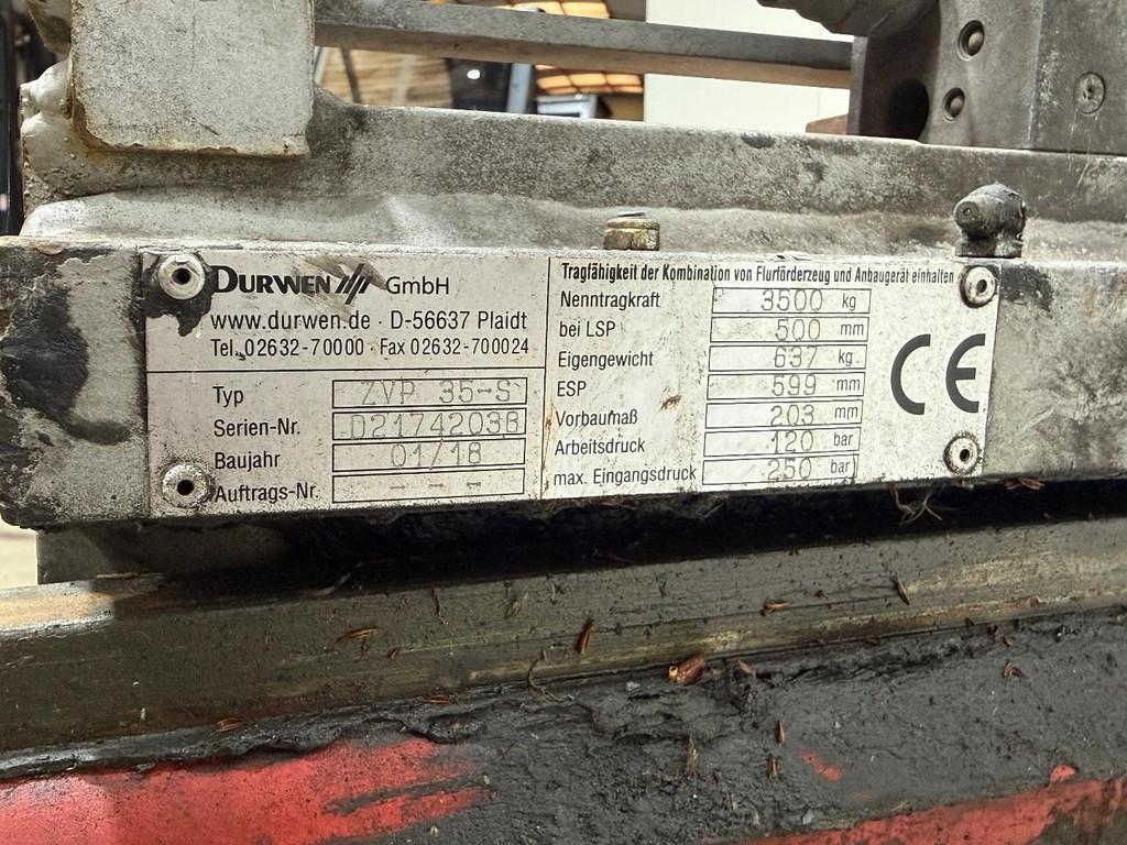 Durwen ZVP-35 Vorkversteller met klem functie 2018 3500kg HL, Overige aandrijving, Voorzetapparatuur, Durwen