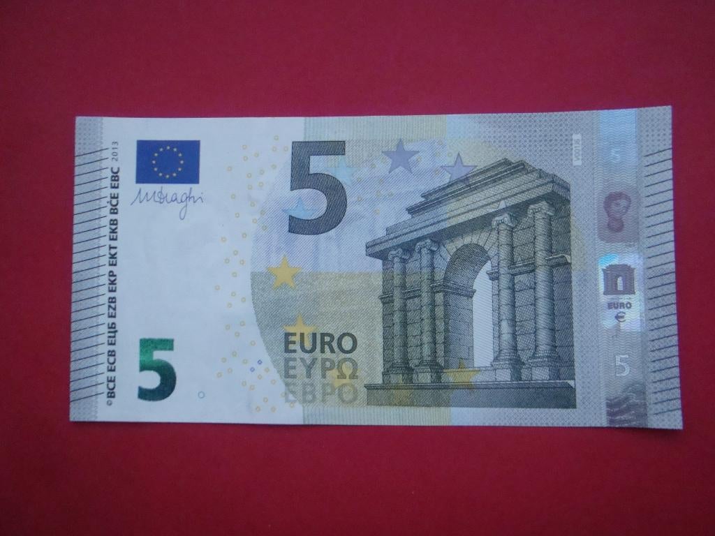 Kavel bankbiljet 5 Euro 2013 UNC Draghi., Postzegels en Munten, Bankbiljetten | Europa | Eurobiljetten, Verzenden, Overige landen