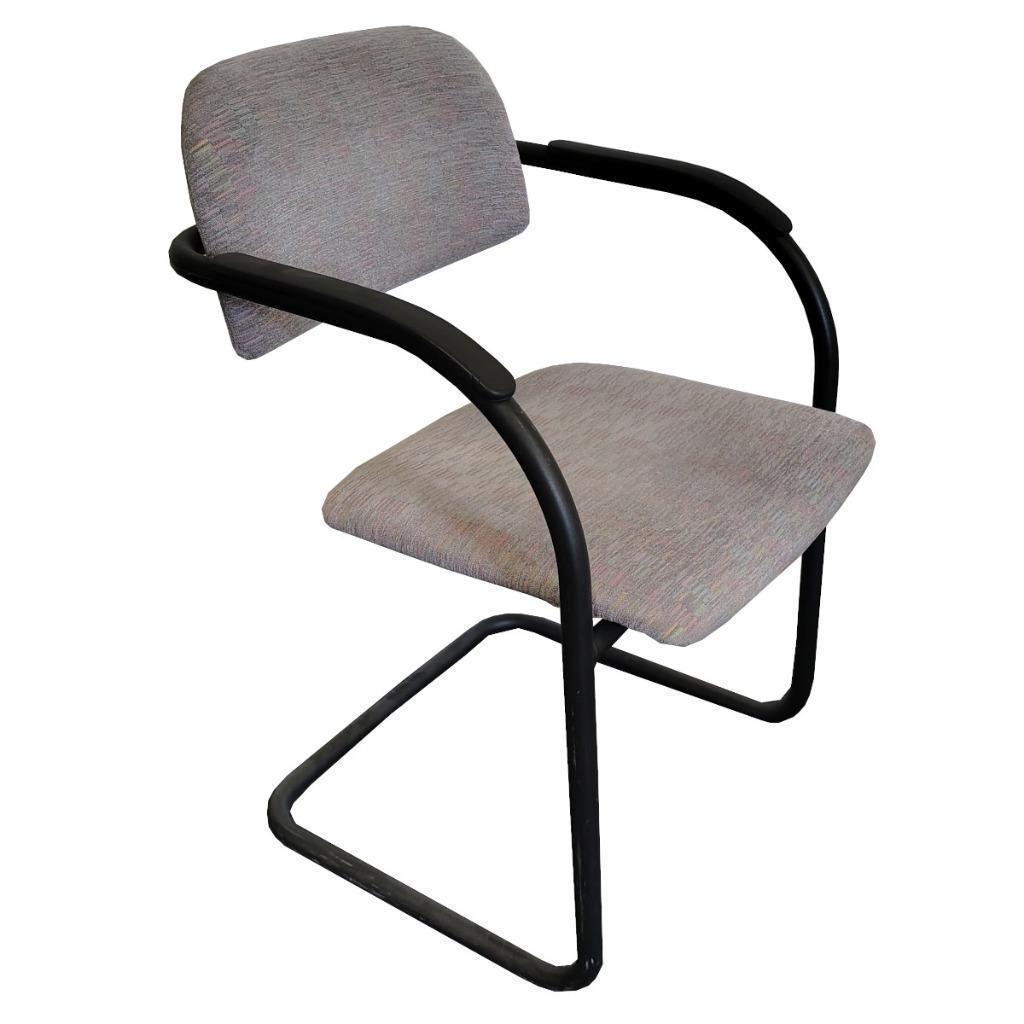 Vergaderstoel Grijs Motief Zwart Slede, Gebruikt, Ophalen of Verzenden, Vijf, Zes of meer stoelen, Stof