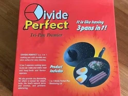 3 in 1 pan ( divide perfect ) Nieuw in de doos, Ophalen of Verzenden, Nieuw, Overige materialen, Koekenpan of Braadpan