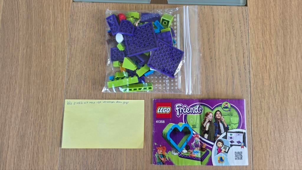 41358 Lego Friends Mia’s hartvormige zomerdoos natuur, Gebruikt, Lego, Friends, Ophalen of Verzenden
