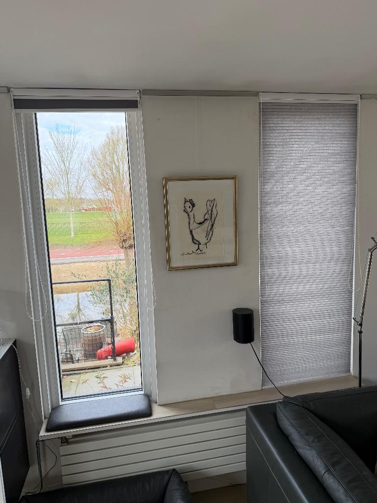 Plisé honingraat jaloezie gordijnen (2), Ophalen, 50 tot 100 cm, Zo goed als nieuw, Grijs