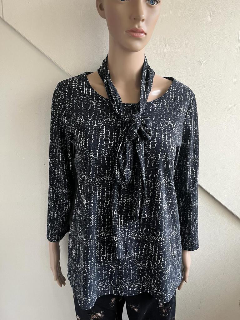 Studio Anneloes travelstof top zwart wit maat 40 met band, Maat 38/40 (M), Studio Anneloes, Zwart, Ophalen of Verzenden