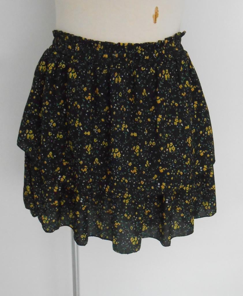 Seven Sisters gebloemde rok zwart/geel mt S, Kleding | Dames, Rokken, Seven Sisters, Zwart, Nieuw, Ophalen of Verzenden