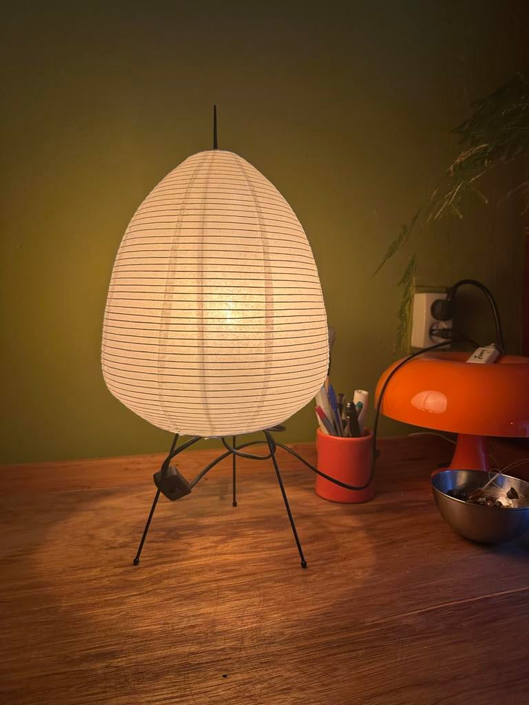 2x Design Papieren Tafellamp - Sfeerlamp Nachtlamp Modern, Ophalen of Verzenden, Gebruikt, Stof, Minder dan 50 cm