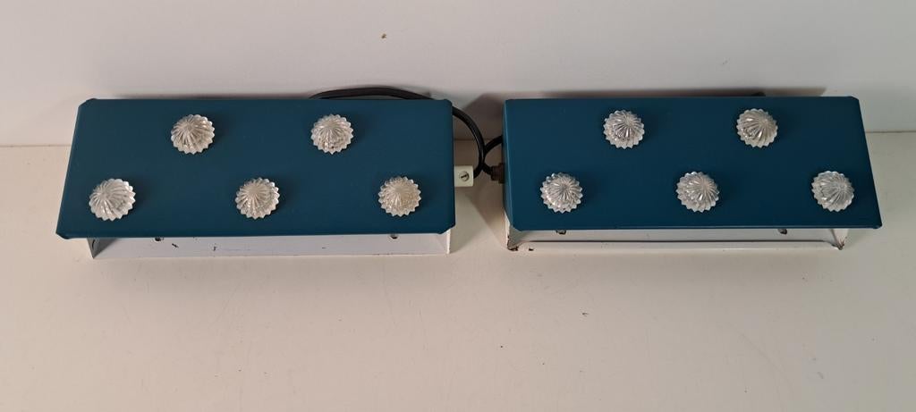 Setje Vintage bedlampjes met kunststof Crystallen, Antiek en Kunst, Ophalen of Verzenden