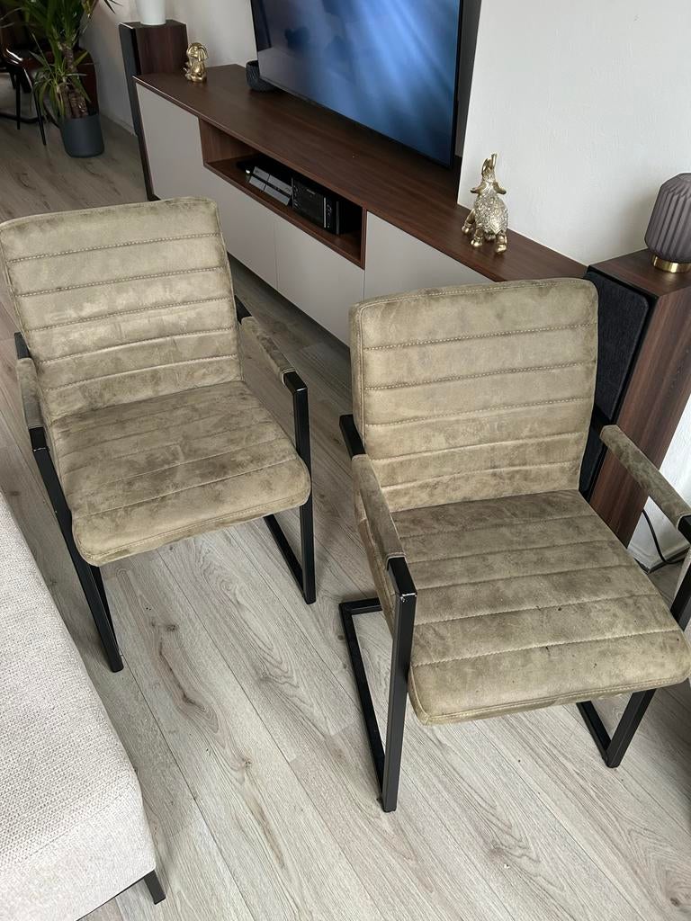 Mooie set van 2 eetkamerstoelen, Ophalen, Twee, Zo goed als nieuw, Metaal