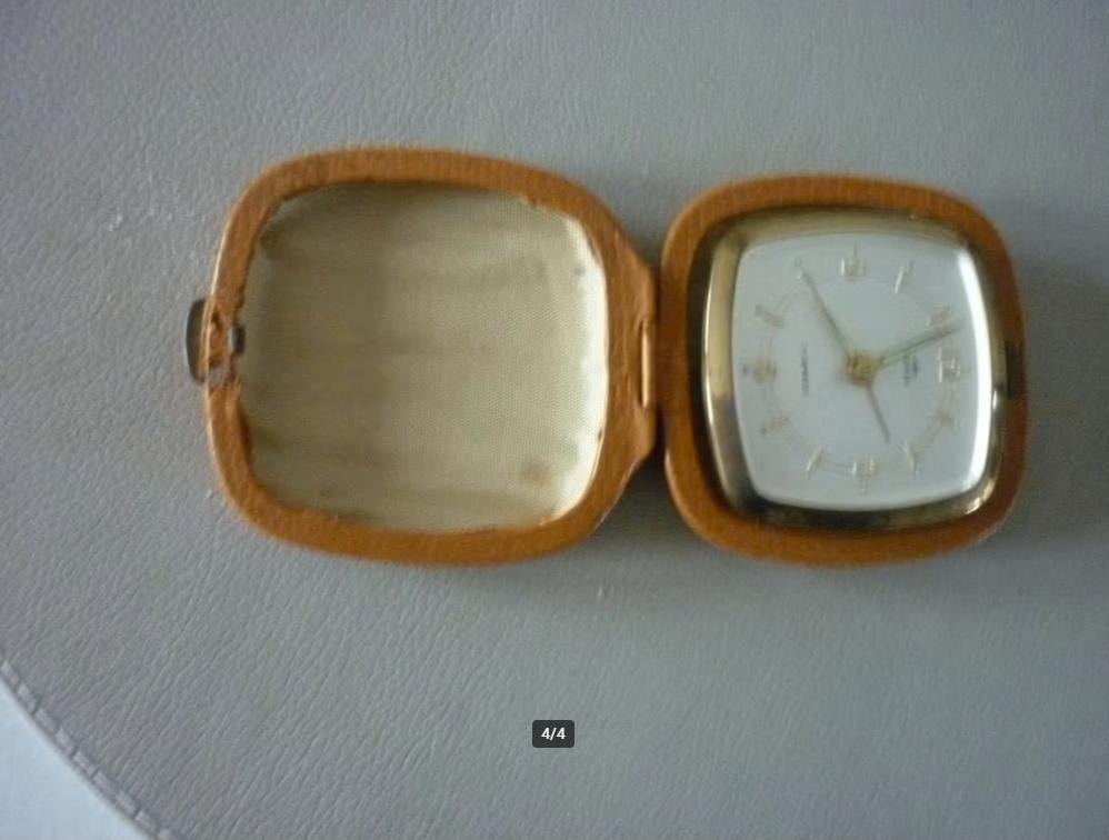 Vintage reiswekker Lumen - 7 Jewels - nieuwstaat, Antiek en Kunst, Antiek | Klokken, Ophalen of Verzenden