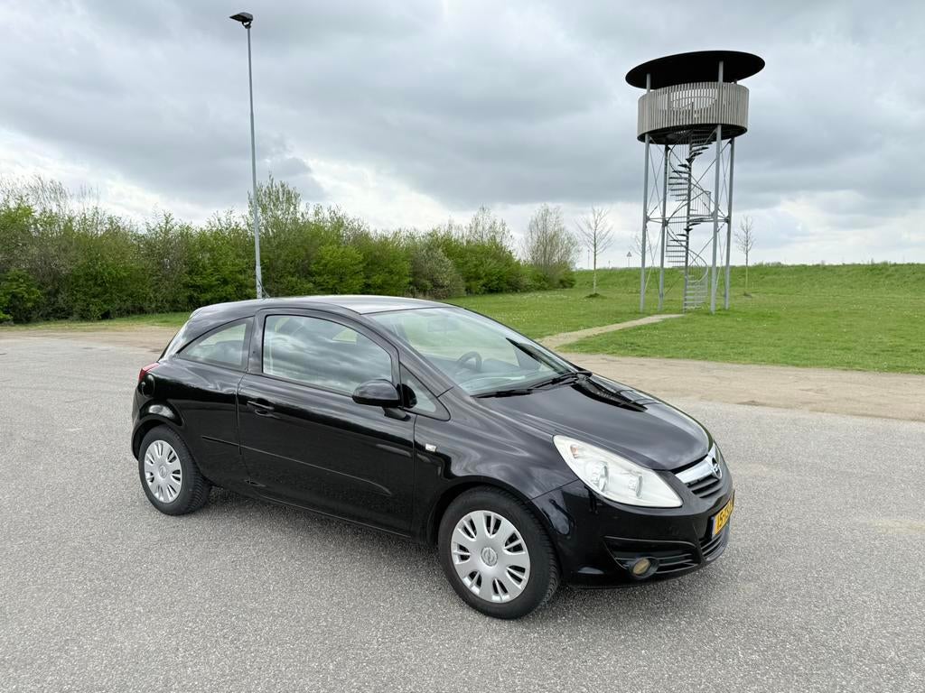 Opel Corsa 1.4 16V 2007 Enjoy Zwart, Voorwielaandrijving, Stof, Zwart, 4 cilinders