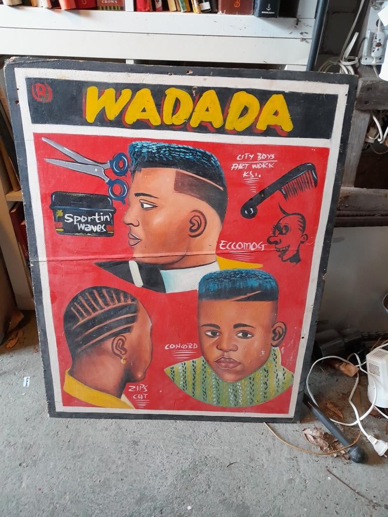 Vintage handgeschilderd reclamebord, Ophalen, Reclamebord