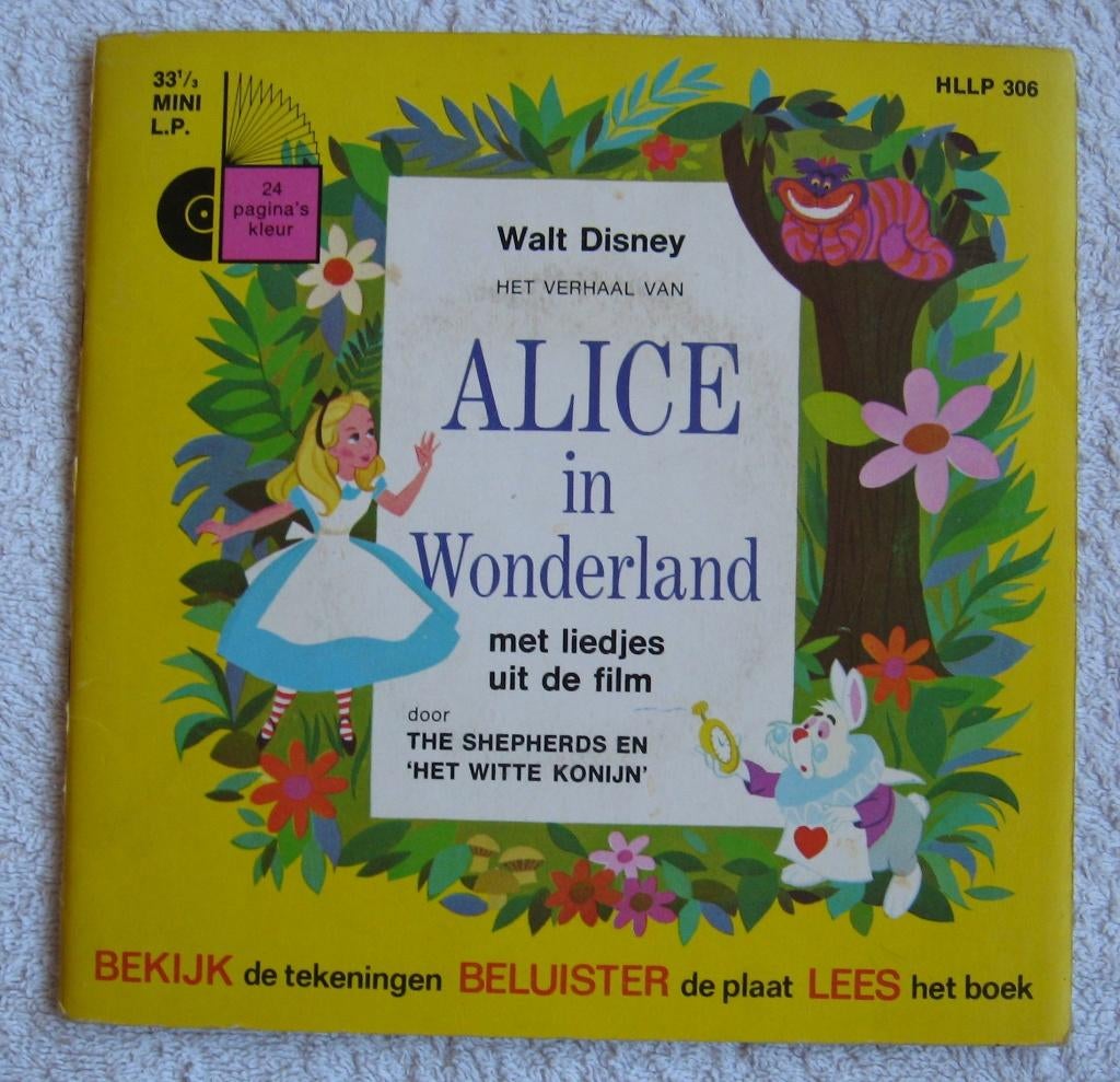 Alice in W / Assepoester / Bambi / Sneeuww. Verhaal + single, Cd's en Dvd's, Vinyl | Kinderen en Jeugd, Ophalen of Verzenden, Gebruikt