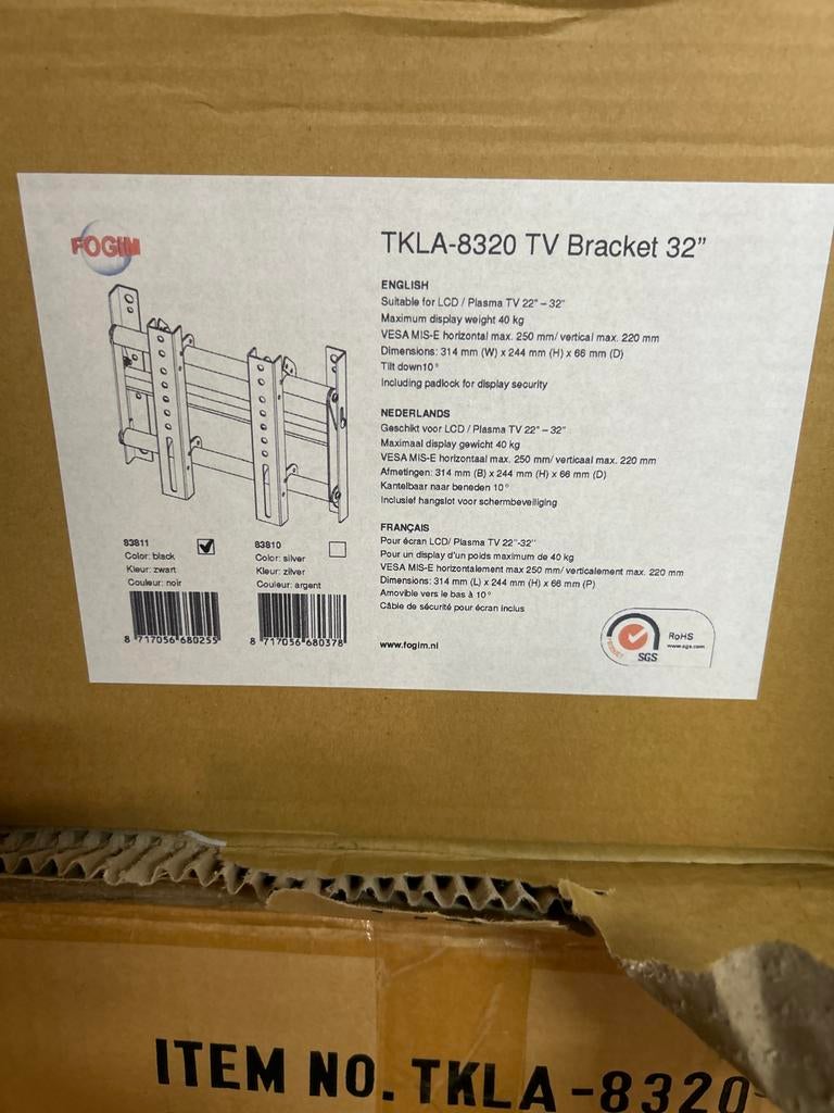 TKLA-8320 TV Beugel 32 inch - Zwart Fogim., Ophalen of Verzenden, Nieuw